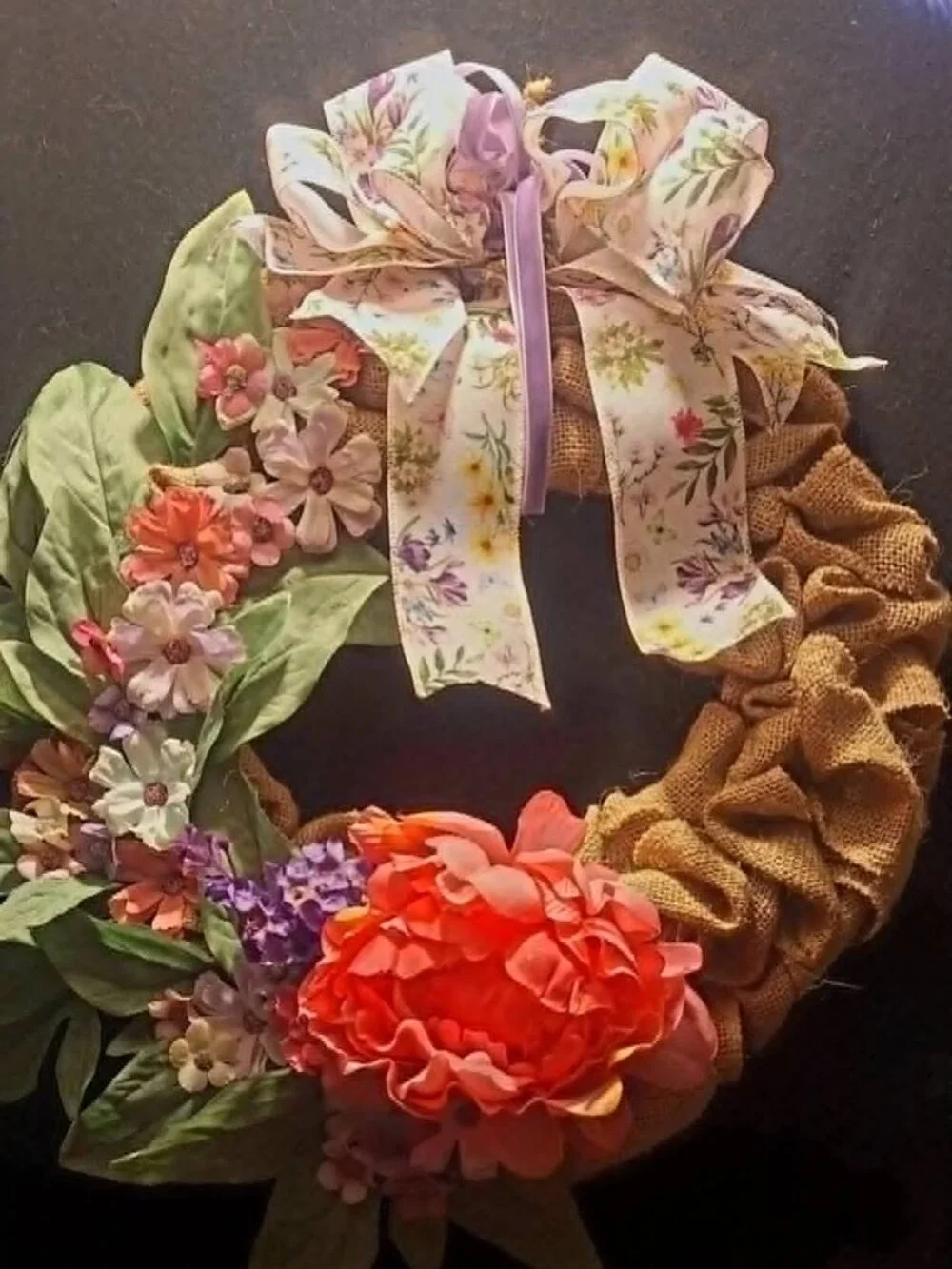 Handmade burlap wreath
